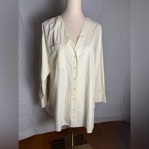 Apiece Apart Cream Button Down Shirt size 2